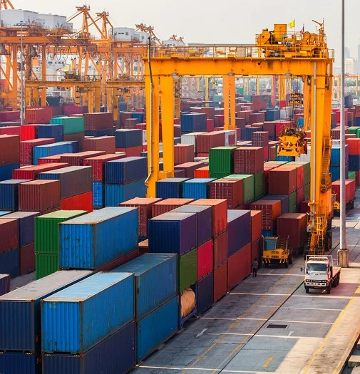 Cargo containers and cranes at a port — MALCO supplied archive image